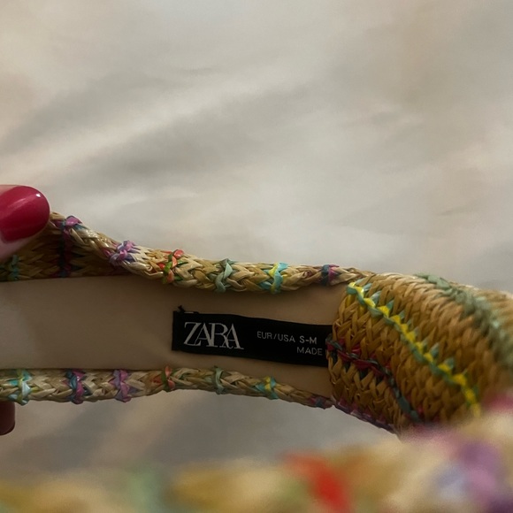 Zara Raffia Rainbow Stripes Knot Top Headband - Picture 4 of 6